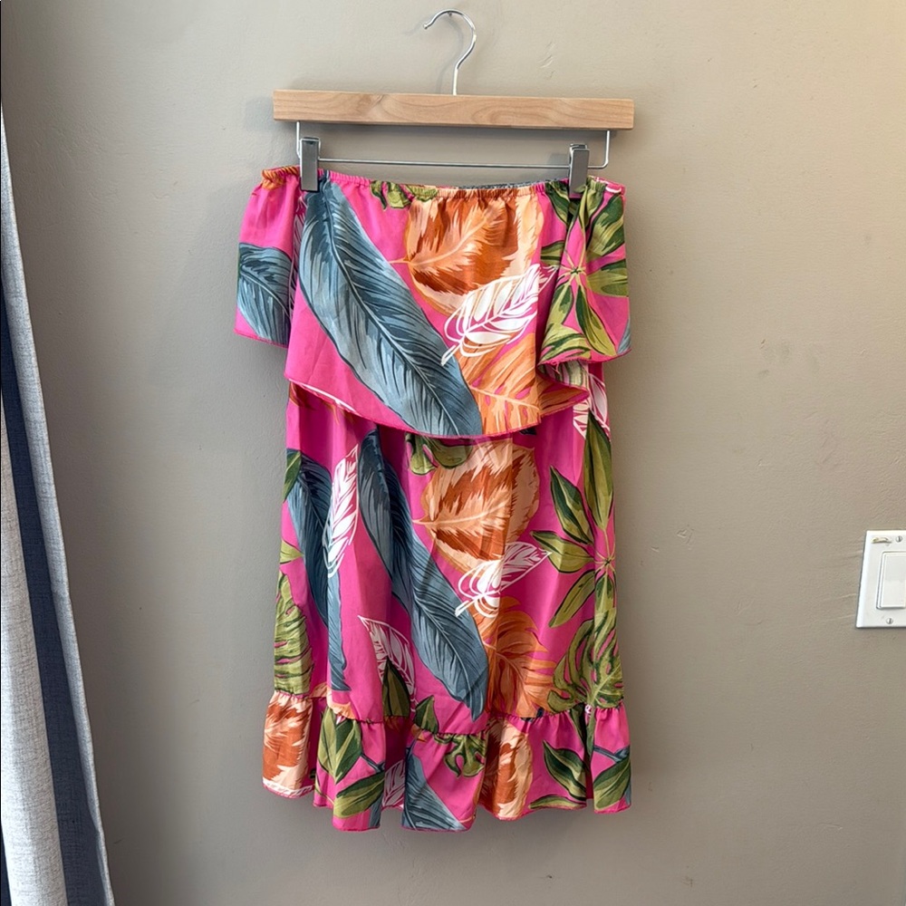Tropical Off-Shoulder Dress